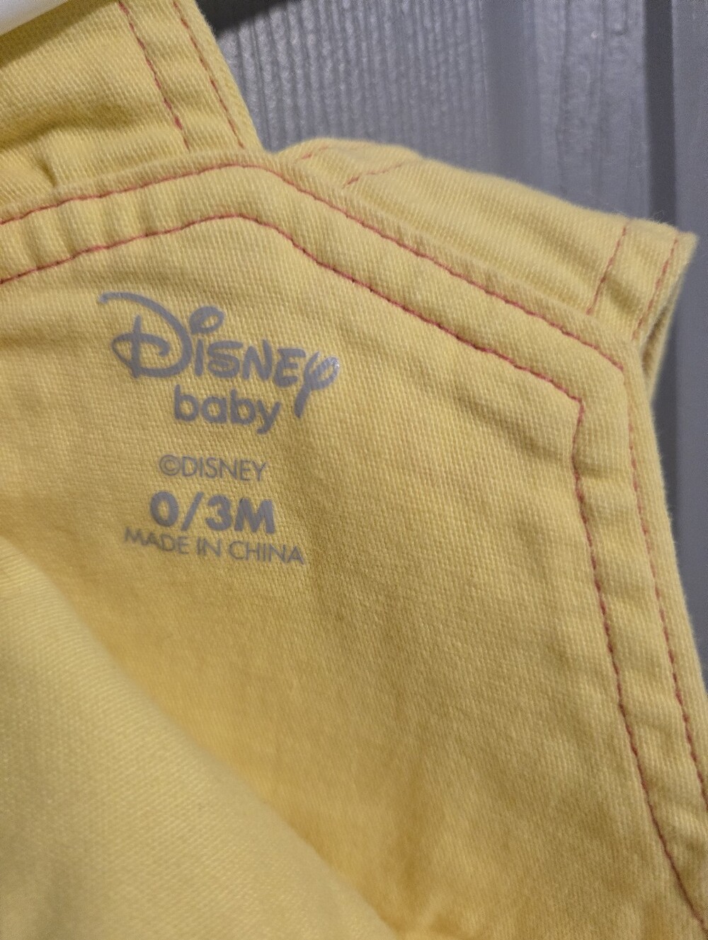 Disney Yellow Minnie Mouse Toddler Overalls Shorts - Picture 2 of 3